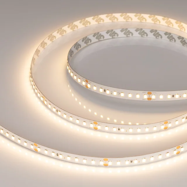 Лента RT-A144-10mm 24V Warm3000 (7.7 W/m, IP20, 2835, 5m) (Arlight, высок.эфф.200 лм/Вт), артикул 038782