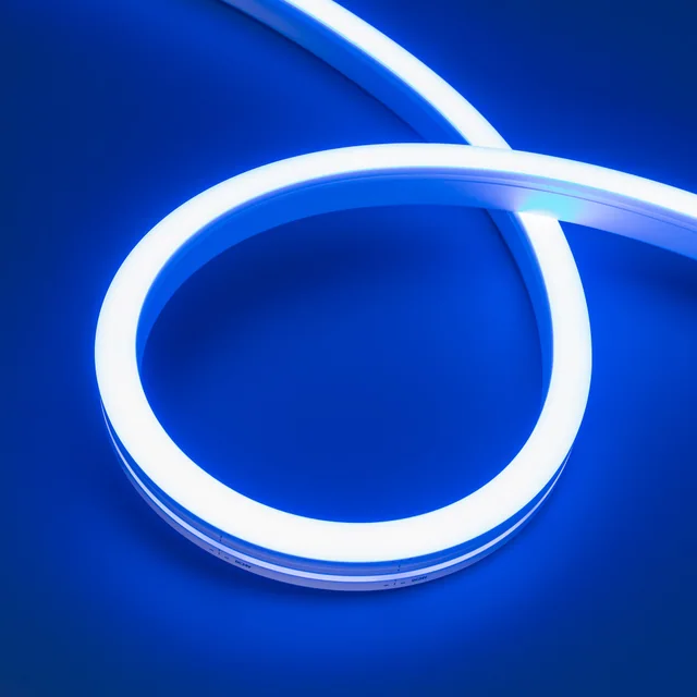 Лента герметичная MOONLIGHT-SIDE-A140-12x17mm 24V Blue (8 W/m, IP67, 5m, wire x2) (Arlight, Вывод боковой, 3 года), артикул 038799