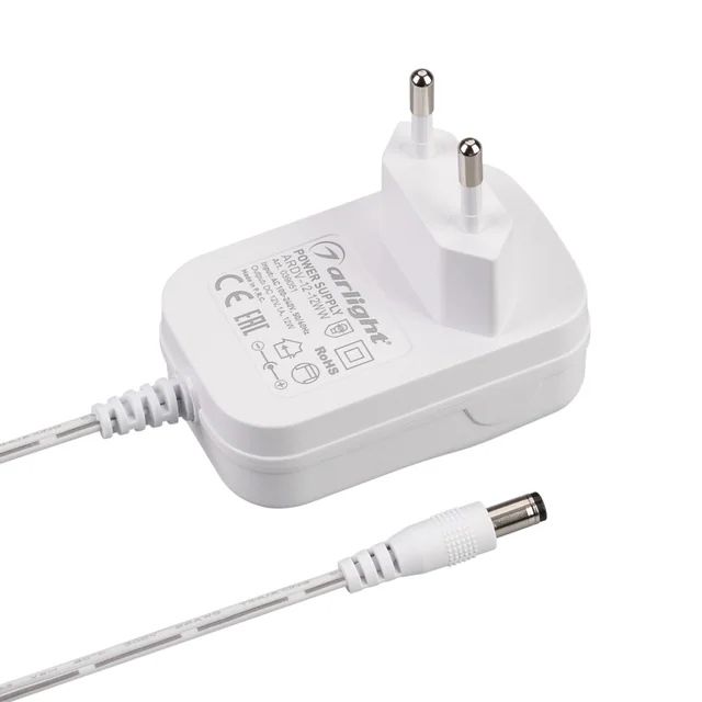 Блок питания ARDV-12-12WW (12V, 1A, 12W) (Arlight, Адаптер, 3 года), артикул 039051