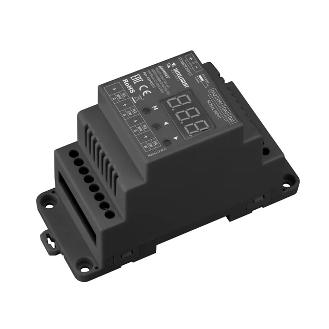 INTELLIGENT ARLIGHT Диммер SMART-DALI-104-62-ADDR-RGBW-DT6/DT8-PD-DIN Black (12-48V, 4x5А) (IARL, IP20 Пластик, 5 лет), артикул 039147(1)
