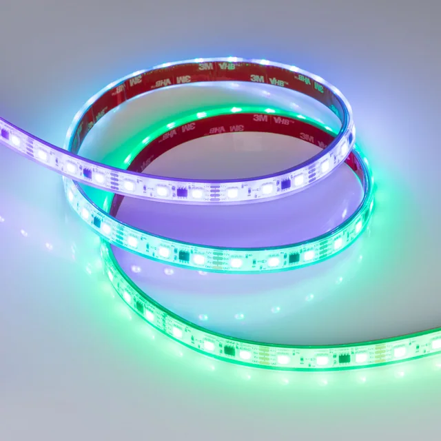 Лента герметичная SPI-PFS-B60-12mm 12V RGB-PX3-BPT (12 W/m, IP68, 5060, 5m) (Arlight, бегущий огонь), артикул 039177