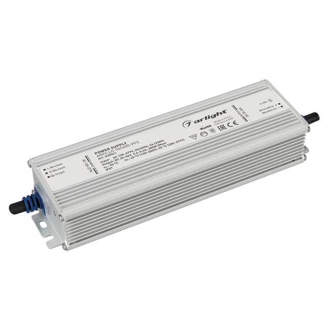 Блок питания ARPJ-LG-565600-PFC (200W, 25-56V, 2.6-5.6A) (Arlight, IP67 Металл, 5 лет), артикул 039541