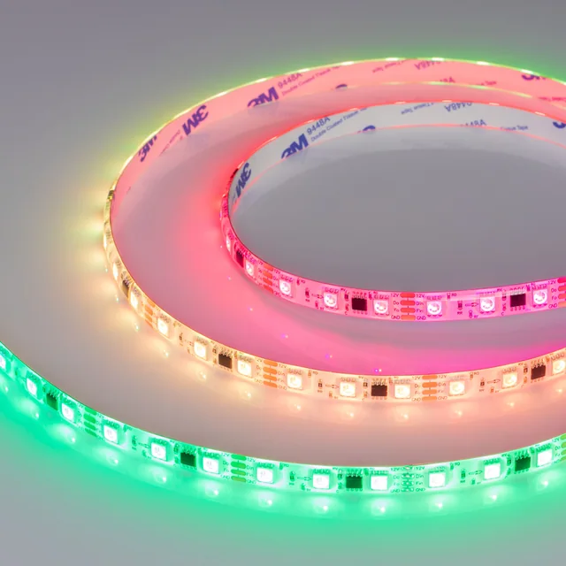 Лента герметичная SPI-SE-B60-10mm 12V RGB-PX3-BPT (12 W/m, IP65, 5060, 5m) (Arlight, бегущий огонь), артикул 039597