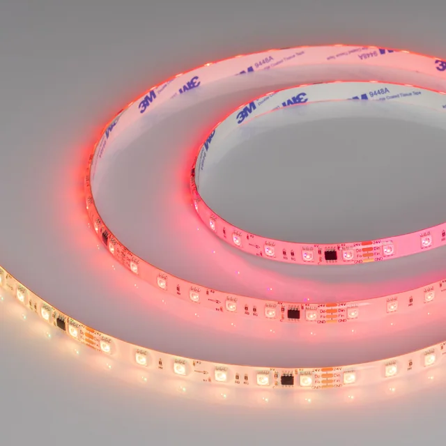 Лента герметичная SPI-SE-B60-10mm 24V RGB-PX6-BPT (12 W/m, IP65, 5060, 5m) (Arlight, бегущий огонь), артикул 039601