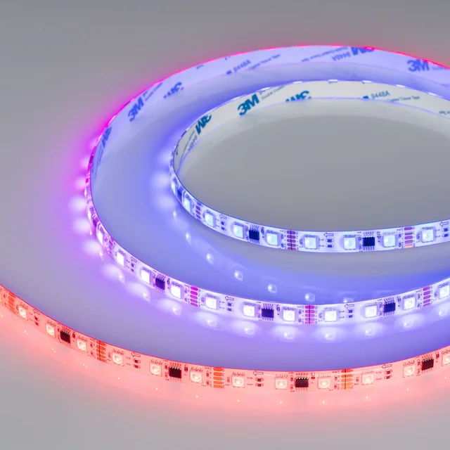 Лента герметичная DMX-SE-B60-10mm 12V RGB-PX3 (14 W/m, IP65, 5060, 5m) (Arlight, -), артикул 039604