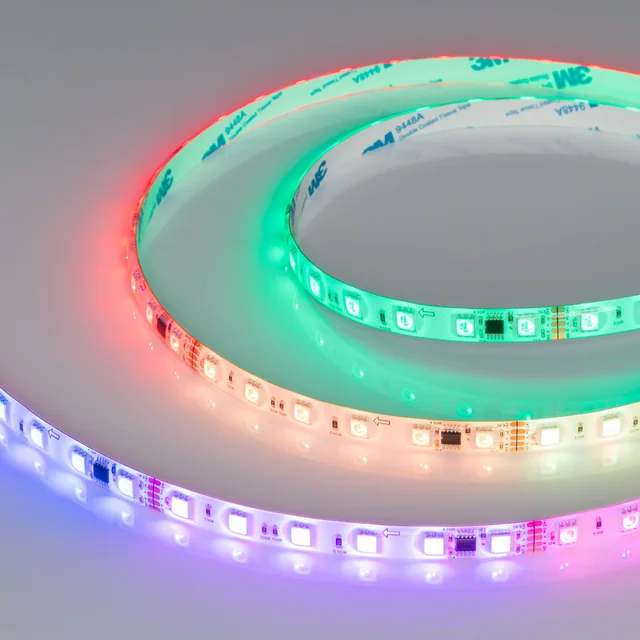 Лента герметичная DMX-SE-B60-10mm 24V RGB-PX6 (14 W/m, IP65, 5m) (Arlight, -), артикул 039607(1)