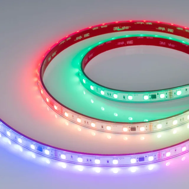 Лента герметичная DMX-PFS-B60-12mm 24V RGB-PX6 (14 W/m, IP68, 5060, 5m) (Arlight, -), артикул 039608