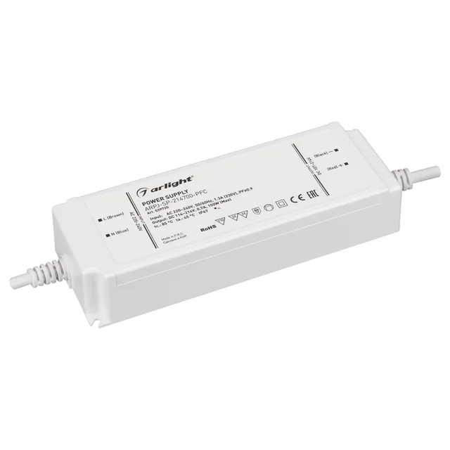 Блок питания ARPJ-SP-214700-PFC (150W, 114-214V, 0.7A) (Arlight, IP67 Пластик, 5 лет), артикул 039720