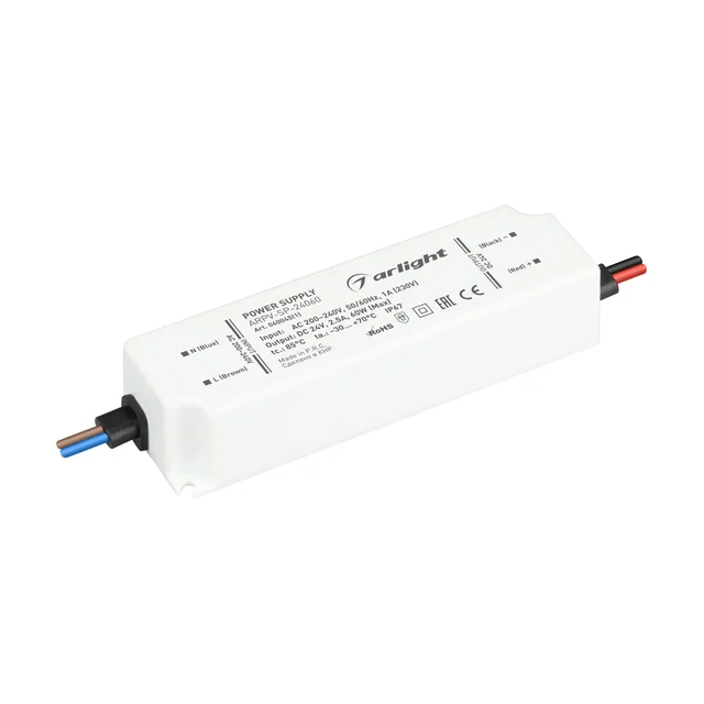 Блок питания ARPV-SP-24060 (24V, 2.5A, 60W) (Arlight, IP67 Пластик, 5 лет), артикул 040045(1)