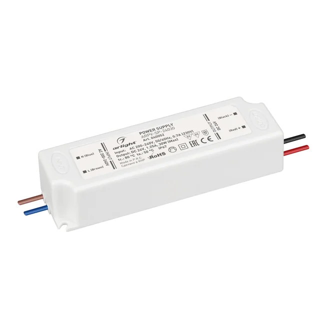 Блок питания ARPV-SP-24030 (24V, 1.25A, 30W) (Arlight, IP67 Пластик, 5 лет), артикул 040052