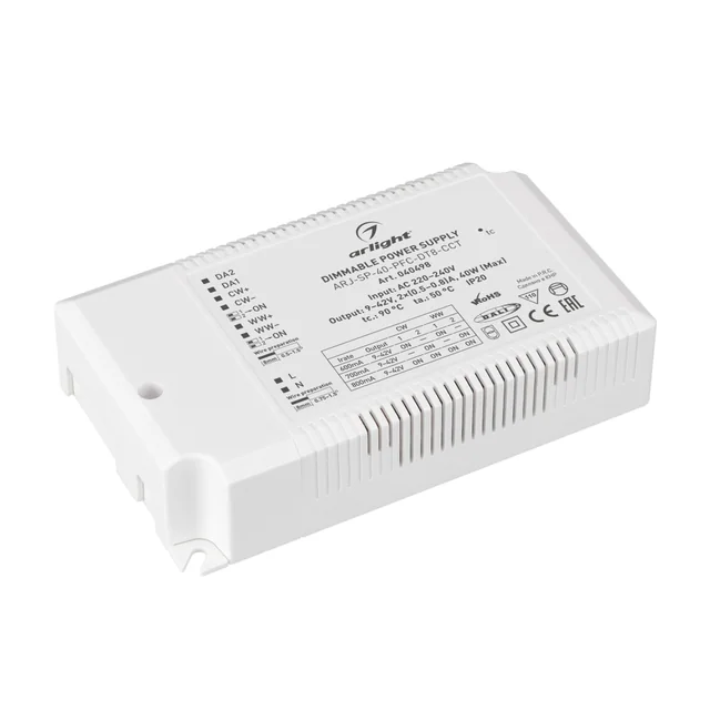 Блок питания ARJ-SP-12-PFC-DT8-CCT (12W, 9-42V, 0.12-0.35A) (Arlight, IP20 Пластик, 5 лет), артикул 040498