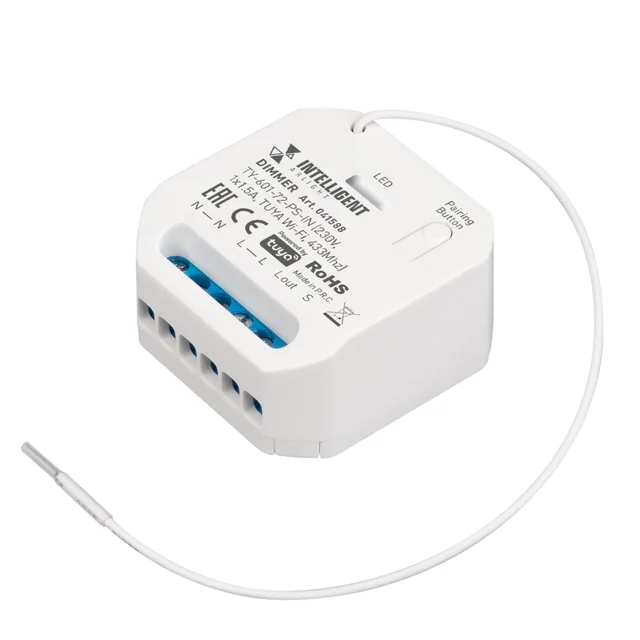 INTELLIGENT ARLIGHT Диммер TY-601-72-PS-IN (230V, 1x1.5A, TUYA Wi-Fi, 433Mhz) (IARL, IP20 Пластик, 3 года), артикул 041588