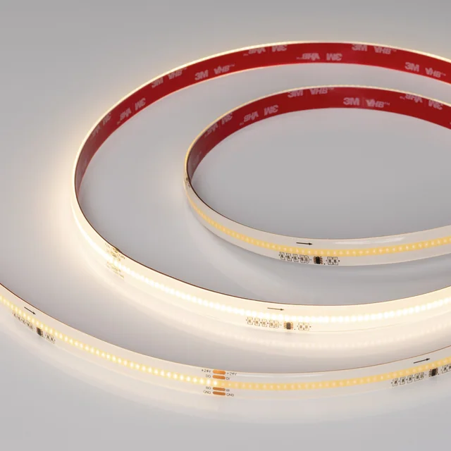 Лента герметичная SPI-COB-SE-X378-12mm 24V Warm3000-PX63-BPT (7 W/m, IP65, 5m) (Arlight, бегущий огонь), артикул 041739