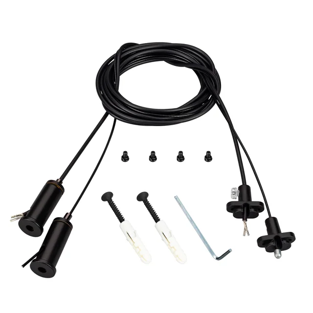 Подвес токопроводящий ARL-2x2m Set BLACK (Pad 15x2mm, 2x20AWG) (Arlight, провод 2x0.5), артикул 041948