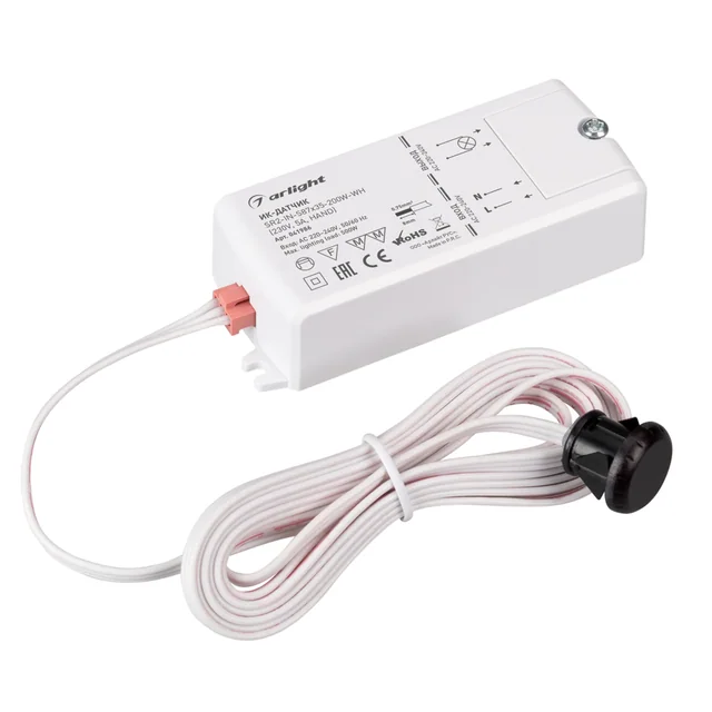 ИК-датчик SR2-IN-S87x35-200W-WH (230V, 5A, HAND) (Arlight, IP20 Пластик, 5 лет), артикул 041986