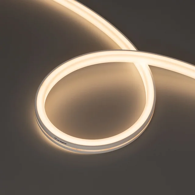 Лента герметичная MOONLIGHT-TOP-U-A156-13x12mm 24V Warm3000 (11 W/m, IP67, 5m, wire x2) (Arlight, Вывод боковой, 3 года), артикул 042779