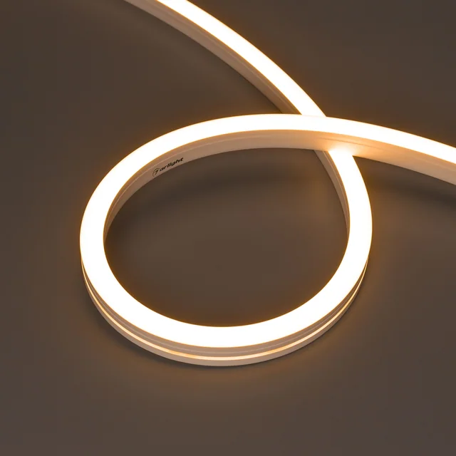 Лента герметичная MOONLIGHT-SIDE-A140-12x17mm 24V Warm2400 (9.6 W/m, IP67, 5m, wire x2) (Arlight, Вывод боковой, 3 года), артикул 042782