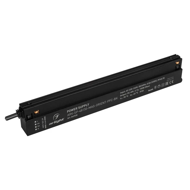 Блок питания ARV-SP-48150-MAG-ORIENT-PFC-BK (48V, 3.1A, 150W) (Arlight, IP20 Пластик, 5 лет), артикул 042920