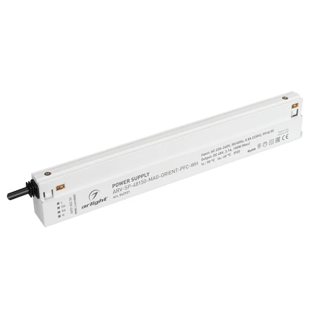 Блок питания ARV-SP-48150-MAG-ORIENT-PFC-WH (48V, 3.1A, 150W) (Arlight, IP20 Пластик, 5 лет), артикул 042921