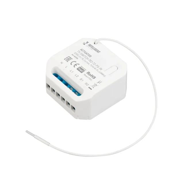 INTELLIGENT ARLIGHT Актуатор TY-SWITCH-702-72-PS-IN (230V, 2x1.7A, Curtain, TUYA Wi-Fi, 433MHz) (IARL, IP20 Пластик, 3 года), артикул 043306