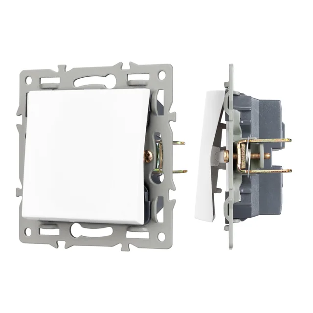 Механизм выключателя одноклавишный непроходной SWT-MK01-PL-WH (250V, 16A) (Arlight, -), артикул 043710