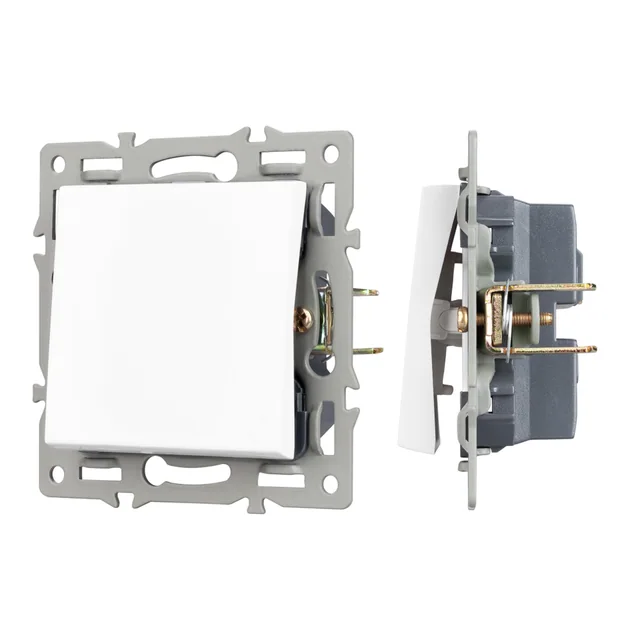 Механизм выключателя одноклавишный проходной SWT-MKP1-PL-WH (250V, 16A) (Arlight, -), артикул 043714