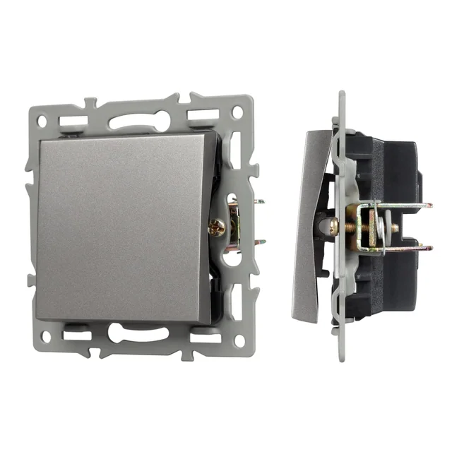 Механизм выключателя одноклавишный проходной SWT-MKP1-PL-GR (250V, 16A) (Arlight, -), артикул 043716