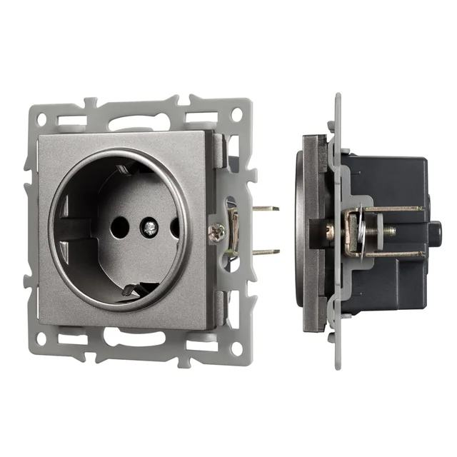 Механизм электрической розетки SCT-MEU1-PL-GR (250V, 16A) (Arlight, -), артикул 043732