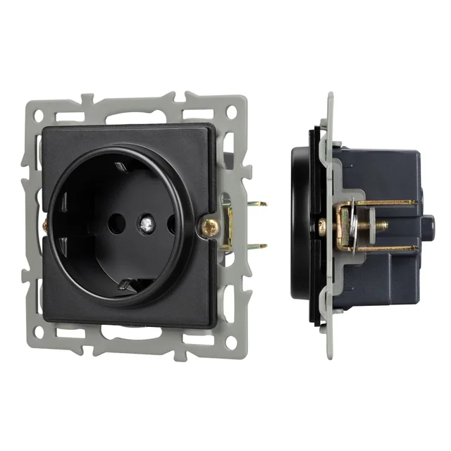 Механизм электрической розетки SCT-GP-MEU-PL-BK (250V, 16A) (Arlight, -), артикул 043740