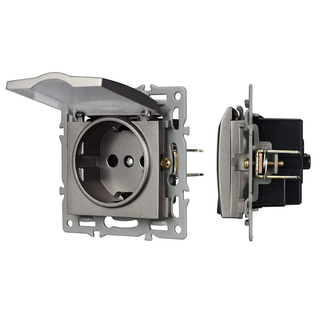 Механизм розетки влагозащищённый SCT-MCP-PL-GR (250V, 16A) (Arlight, -), артикул 043747