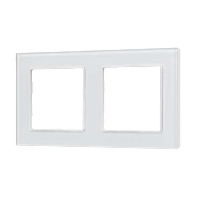 Рамка стеклянная FRM-GLARE-GS-2-WH (Arlight, -), артикул 043796