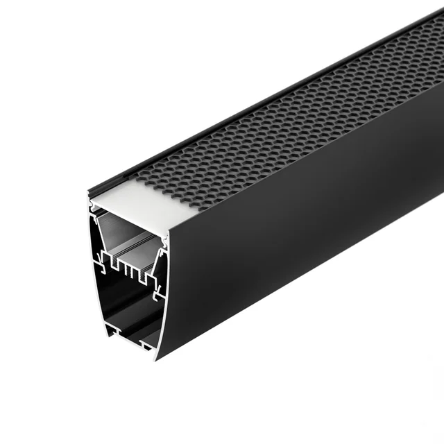 Профиль LINE-5075-U-HONEYCOMB-2000 BLACK (Arlight, Алюминий), артикул 044885