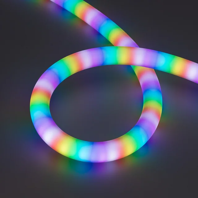 Лента герметичная SPI MOONLIGHT-BLACK-SIDE-G180-D25mm 12V RGB-PX2 (21.6 W/m, IP65, 5m, wire x1) (Arlight, Вывод боковой, 3 года), артикул 044974
