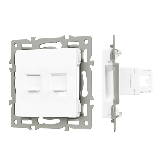 Механизм компьютерной розетки двойной SCT-MPC2-PL-WH (RJ-45, CAT6) (Arlight, -), артикул 045336