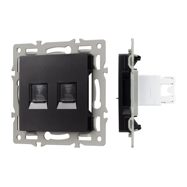 Механизм компьютерной розетки двойной SCT-MPC2-PL-BK (RJ-45, CAT6) (Arlight, -), артикул 045337