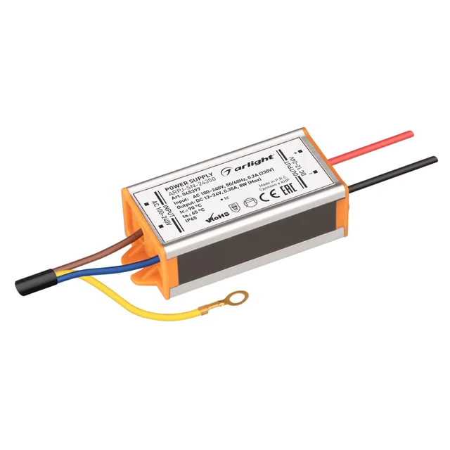 Блок питания ARPJ-SN-24350 (8W, 12-24V, 350mA) (Arlight, IP65 Металл, 3 года), артикул 045397