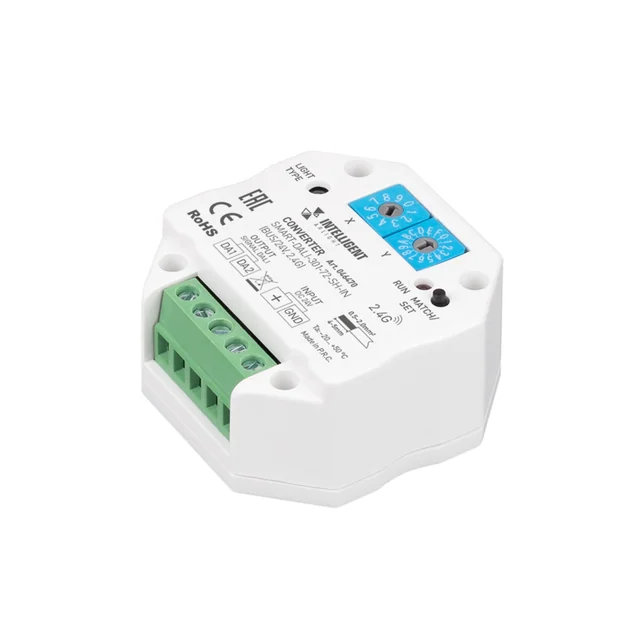 INTELLIGENT ARLIGHT Конвертер SMART-DALI-301-72-SH-IN (BUS/24V, 2.4G) (IARL, IP20 Пластик, 5 лет), артикул 046470