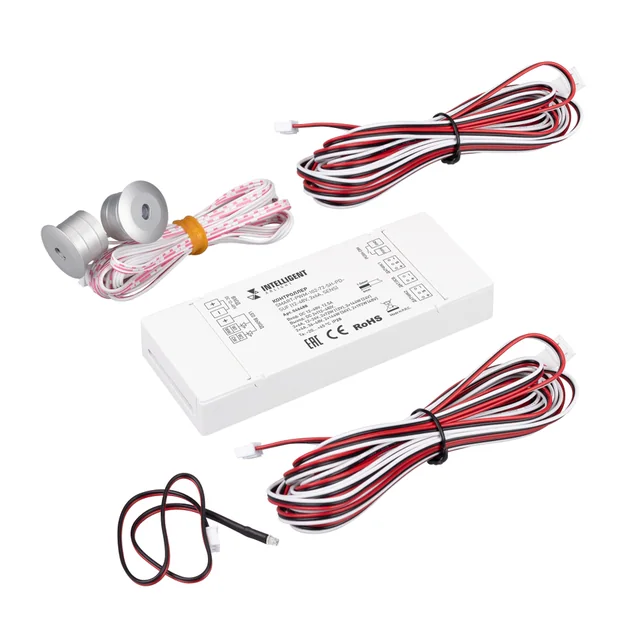 INTELLIGENT ARLIGHT Контроллер лестничный SMART-PWM-102-72-SH-PD-SUF (12-48V, 2x6A, SENS) (IARL, IP20 Пластик, 5 лет), артикул 046488