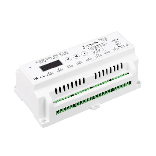 INTELLIGENT ARLIGHT Релейный модуль SMART-SWITCH-708-82-D2-DIN (230V, 8x10A, DALI, DMX512) (IARL, IP20 Пластик, 5 лет), артикул 046489