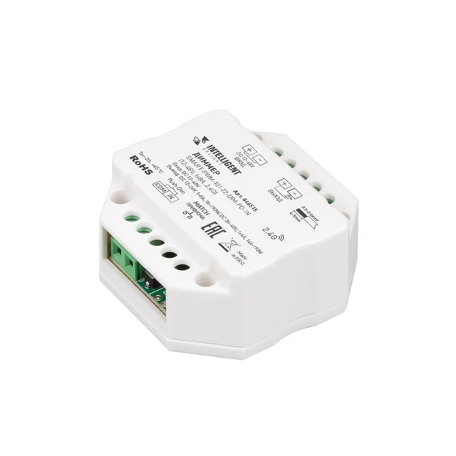 INTELLIGENT ARLIGHT Диммер SMART-PWM-101-72-DIM-PD-IN (12-48V, 1x8A, 2.4G) (IARL, IP20 Пластик, 5 лет), артикул 046515
