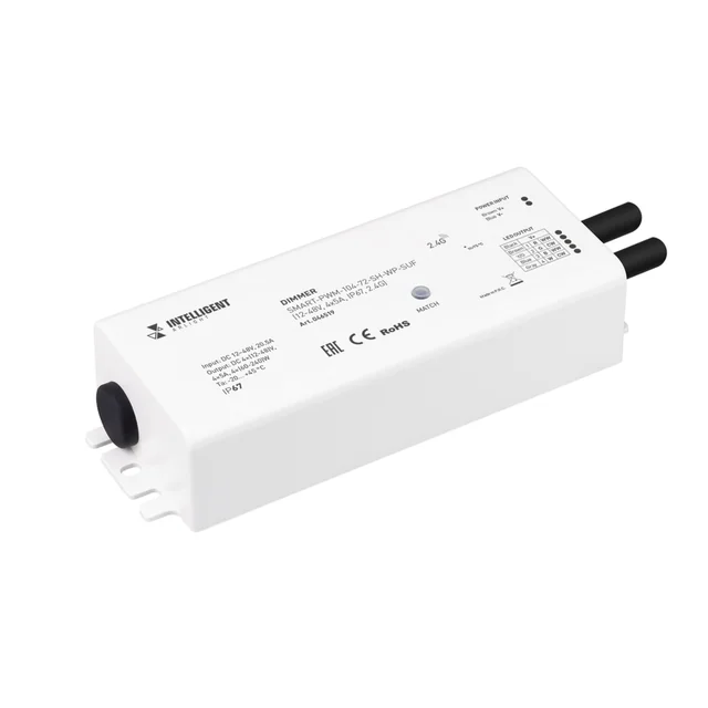 INTELLIGENT ARLIGHT Диммер SMART-PWM-104-72-SH-WP-SUF (12-48V, 4x5A, IP67, 2.4G) (IARL, Контроллер), артикул 046519