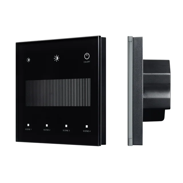 INTELLIGENT ARLIGHT Сенсорная панель SMART-DALI-301-11-1G-4SC-DIM-IN Black (BUS/24V, Touch, 2.4G) (IARL, IP20 Пластик, 5 лет), артикул 046547