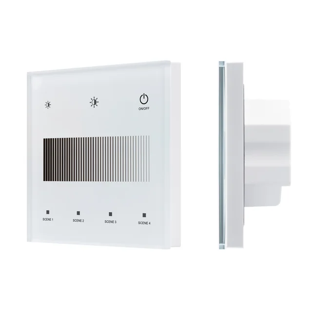 INTELLIGENT ARLIGHT Сенсорная панель SMART-DALI-301-11-1G-4SC-DIM-IN White (BUS/24V, Touch, 2.4G) (IARL, IP20 Пластик, 5 лет), артикул 046549