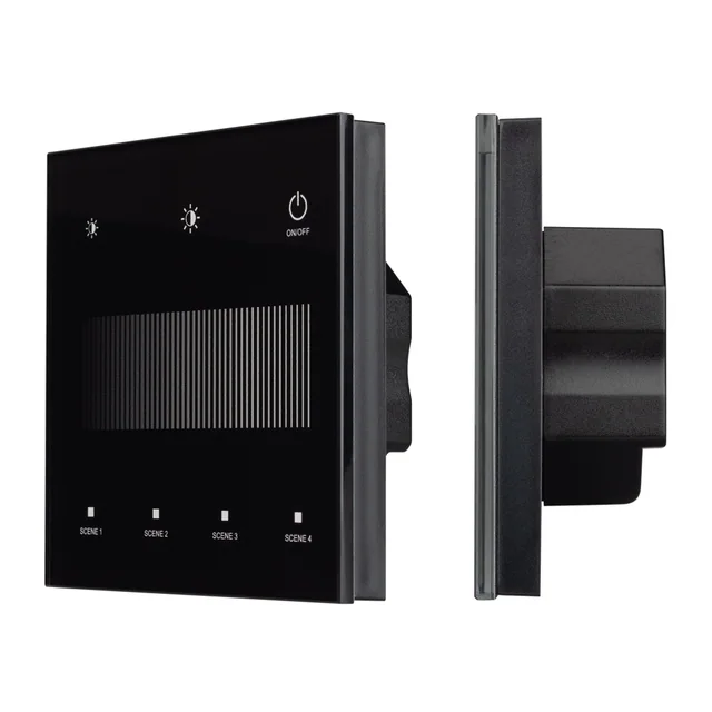 INTELLIGENT ARLIGHT Сенсорная панель SMART-DALI-301-11-1G-4SC-DT6 Черная (230V, встраиваемая, 2.4G) (IARL, IP20 Пластик, 5 лет), артикул 046560