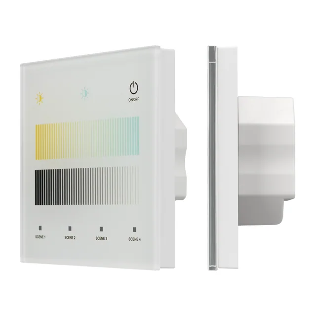 INTELLIGENT ARLIGHT Сенсорная панель SMART-DALI-301-11-1G-4SC-DT8 Белая (230V, встраиваемая, 2.4G) (IARL, IP20 Пластик, 5 лет), артикул 046563