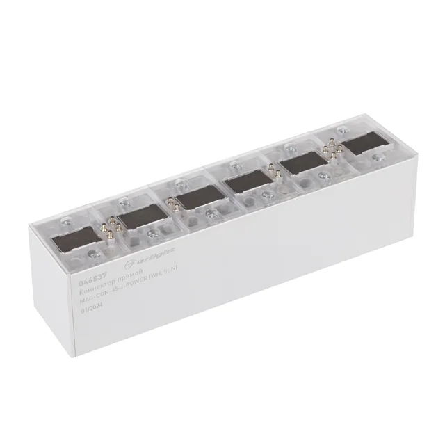 Коннектор прямой MAG-CON-45-I-POWER (WH, 5LN) (Arlight, IP20 Металл, 5 лет), артикул 046837