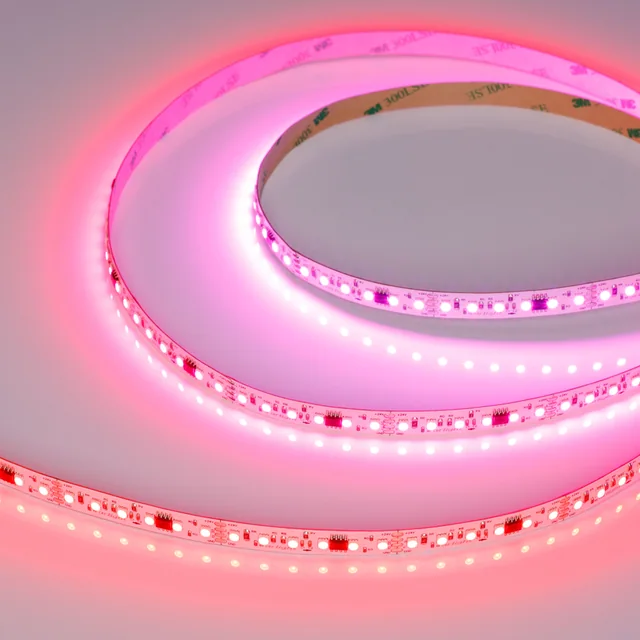 Лента SPI-A120-10mm 24V RGB-PX6-BPT (23 W/m, IP20, 2835, 5m) (Arlight, бегущий огонь), артикул 046871