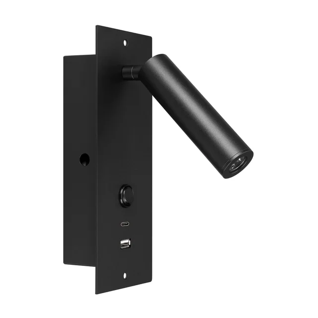 Светильник SP-BED-CHARGE-BUILT-S80x230-3W Warm3000 (BK, 20 deg, 230V, USB-A, USB-C) (Arlight, IP20 Металл, 3 года), артикул 046880
