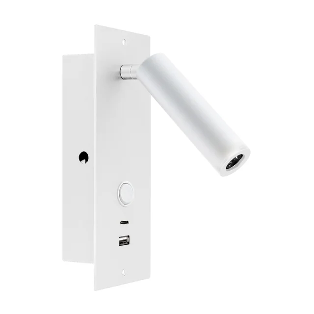 Светильник SP-BED-CHARGE-BUILT-S80x230-3W Warm3000 (WH, 20 deg, 230V, USB-A, USB-C) (Arlight, IP20 Металл, 3 года), артикул 046881
