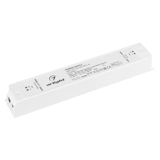 Блок питания ARV-SP-24120-PFC-A (24V, 5A, 120W) (Arlight, IP20 Пластик, 5 лет), артикул 047443